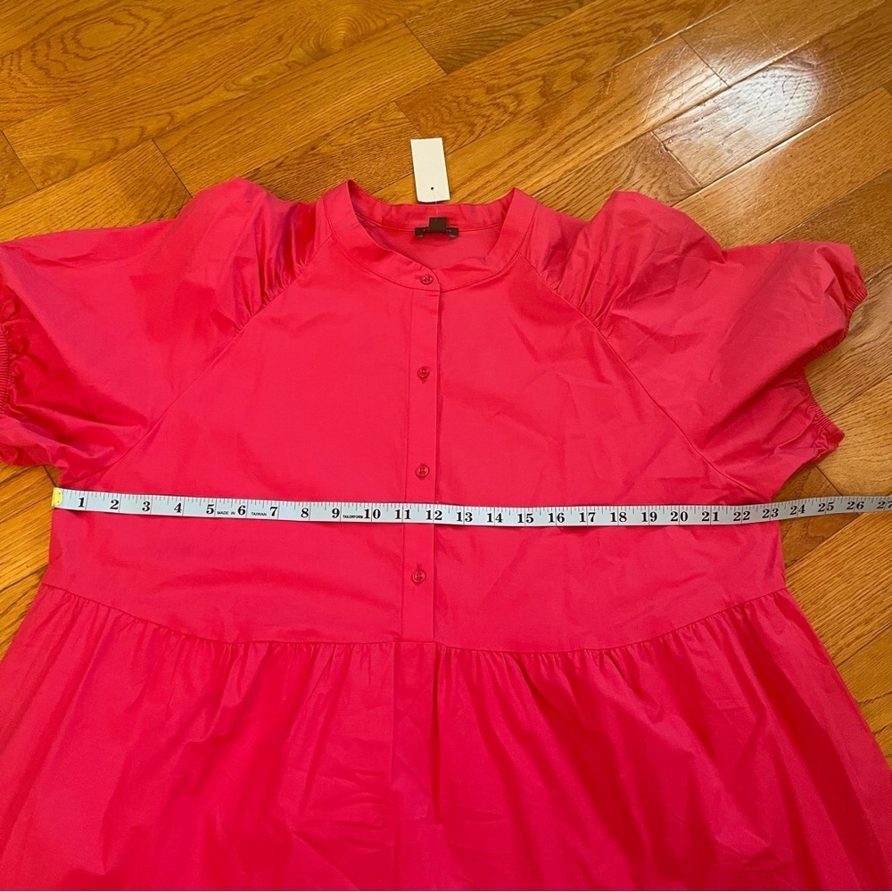 Ann Taylor Loose Fit Tiered Voluminous Maxi Cotton Blend Dress Fuchsia Sz XL - Picture 8 of 11